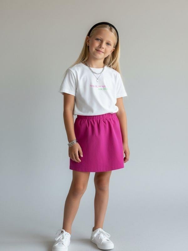 Kız Çocuk Sırt Baskılı Basic T-shirt