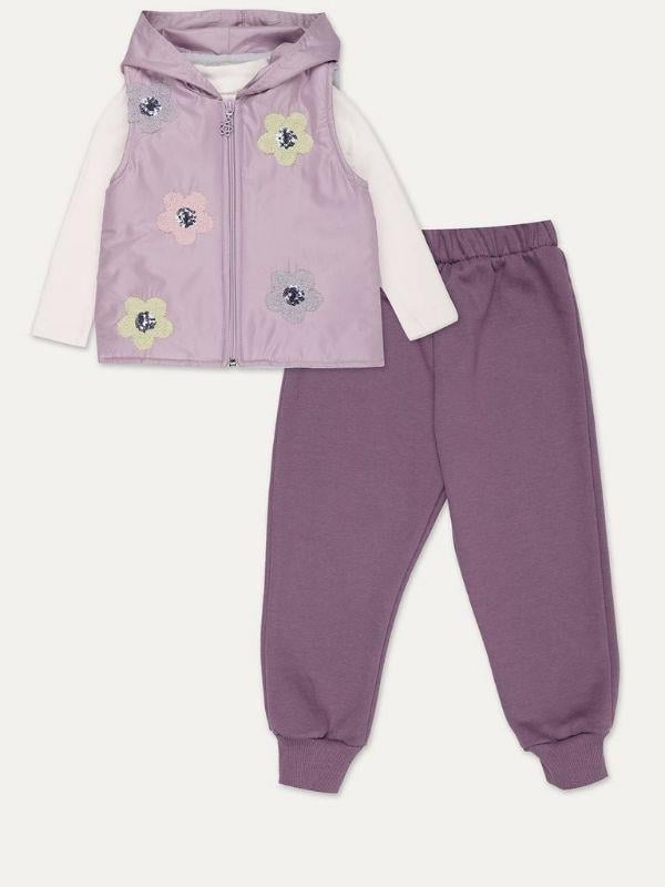 Kız Çocuk Şişme Yelekli 3 Lü Eşofman Takım