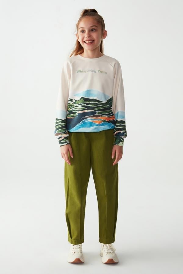 Kız Çocuk Tasarım Camping Sweatshirt
