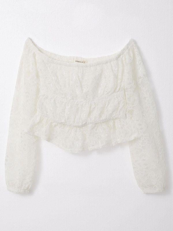 Kız Çocuk Uzun Kol Dantel Crop