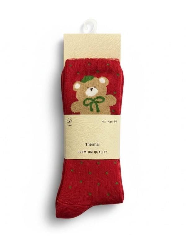 Kız Çocuk Yılbaşı Temalı Havlu Külotlu Çorap