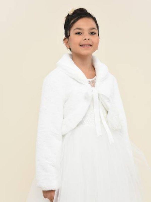 Kız Çocuk Yumuşak Peluş Dokulu Şık Kürk Bolero