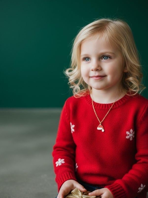 Yılbaşı Temalı Yılbaşı Şapkalı Charmlı Kutulu Kolye