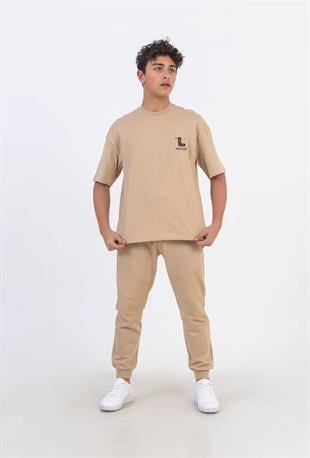 Erkek Çocuk Bel  Paça Lastikli Gabardin Pantolon