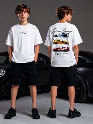 Erkek Çocuk Dream Garage Baskılı Tasarım Oversize T-Shirt
