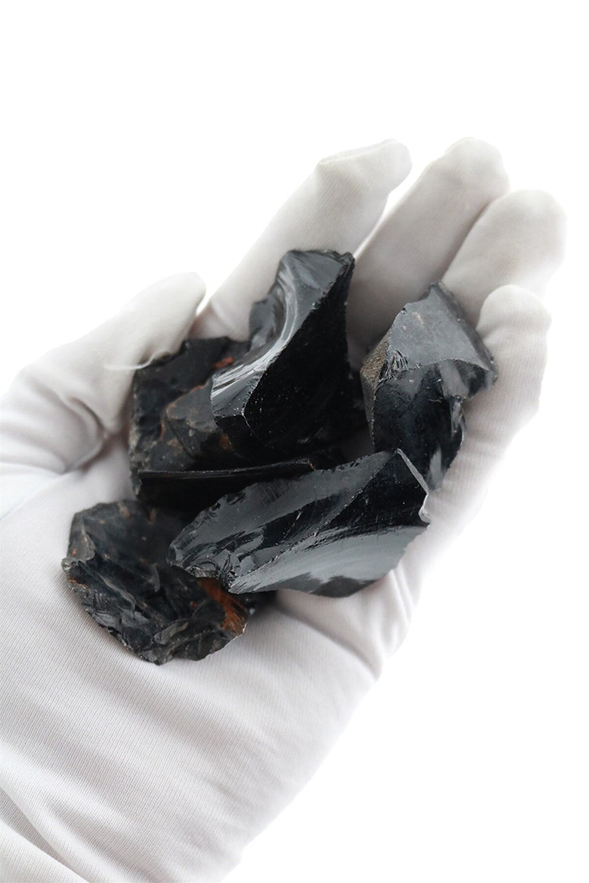 Seay Obsidyen İşlenmemiş Ham Tamburlu Doğal Taş Parça Taş
