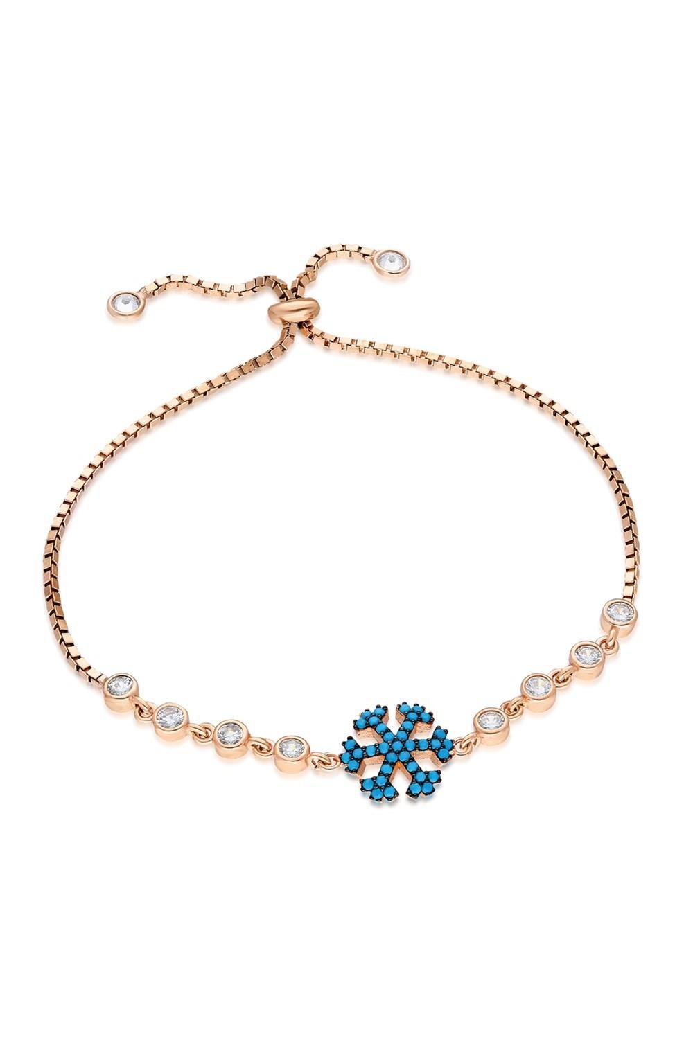 925 Ayar Asansörlü Turkuaz Kartanesi Bileklik Kadın Gümüş Bileklik 