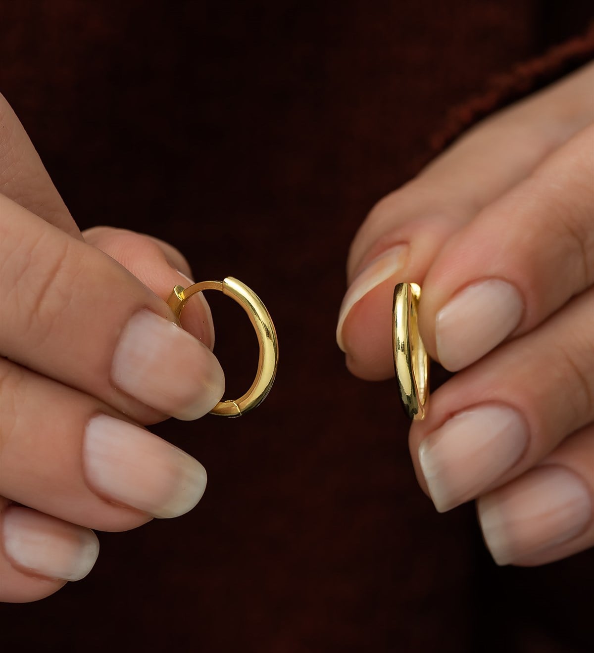 925 Ayar Gold 15 mm Halka Küpe Kadın Gümüş Küpe