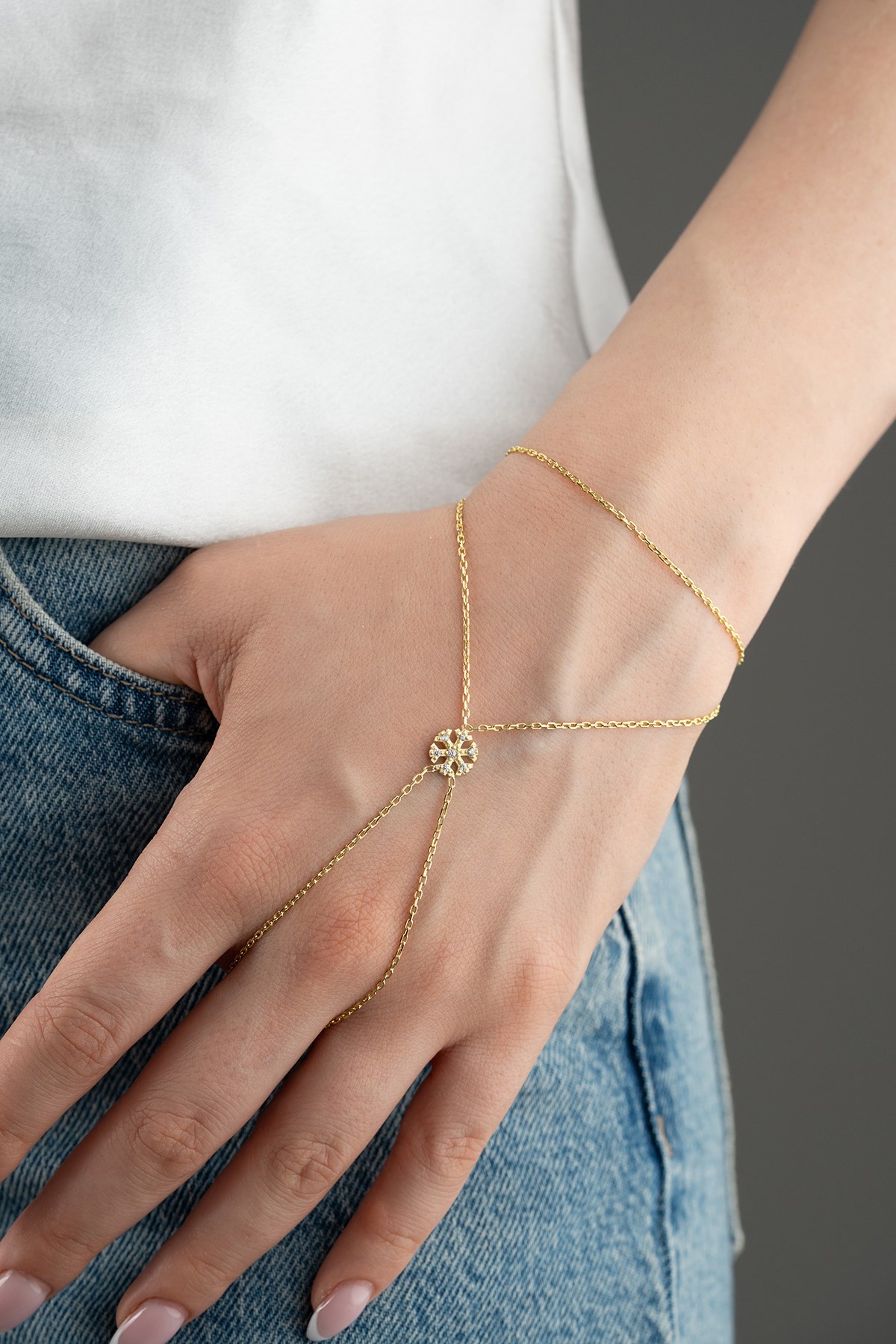 925 Ayar Gümüş Gold Kaplama Kartanesi Model Şahmeran Bileklik 