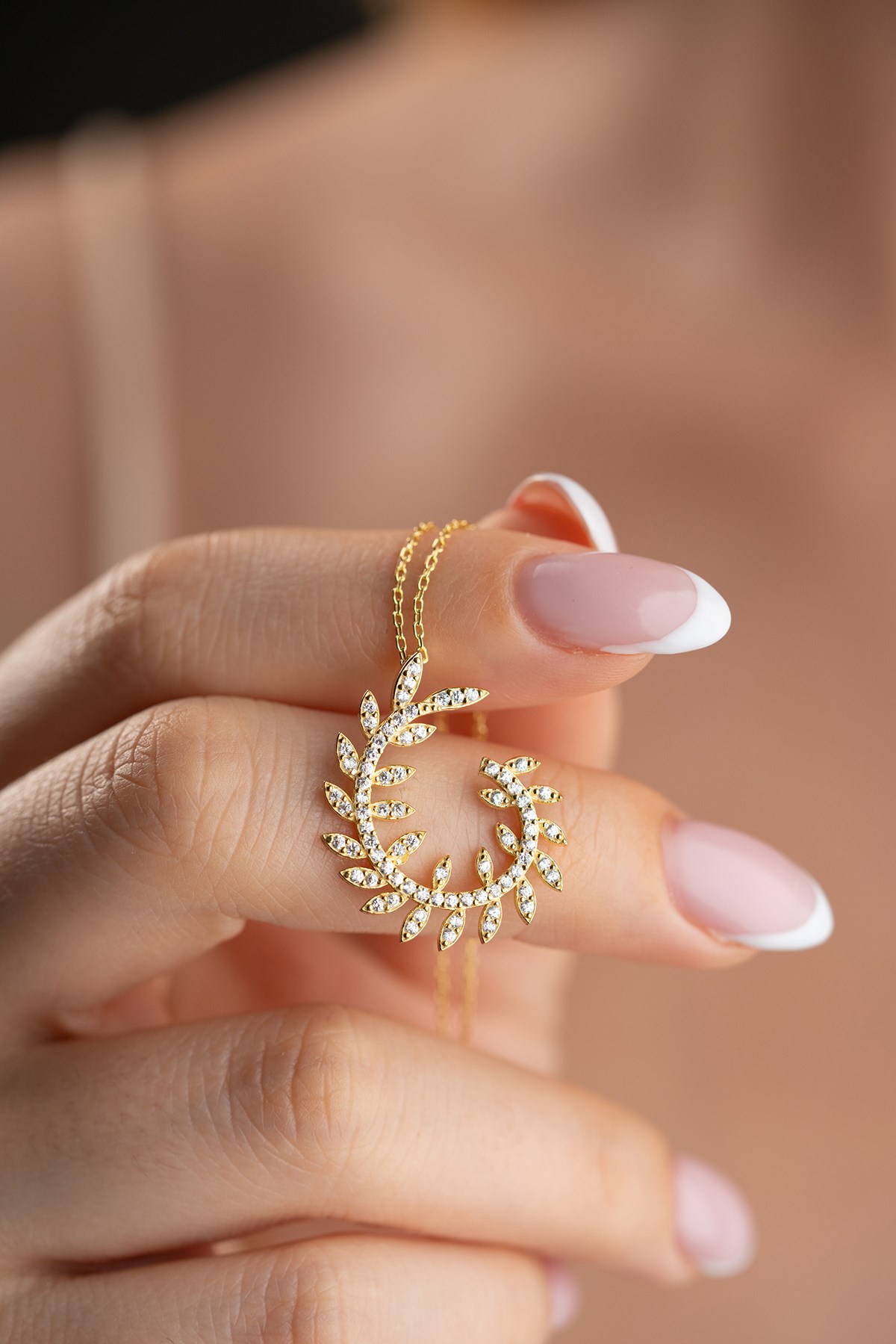 925 Ayar Gümüş Gold Kaplama Sarmaşık Model Kolye