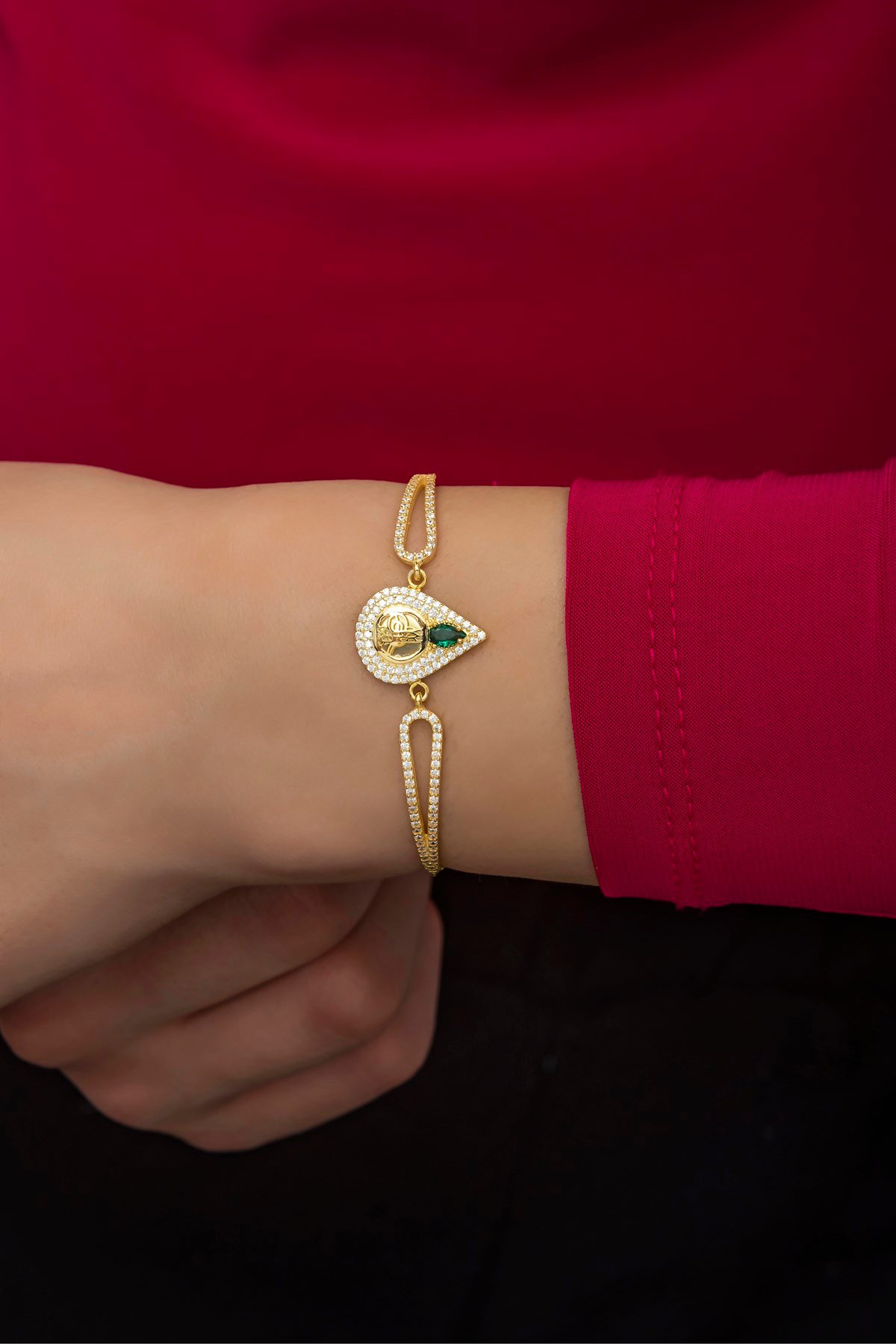 925 Ayar Gümüş Kelepçe Model Osmanlı Tuğralı Bileklik