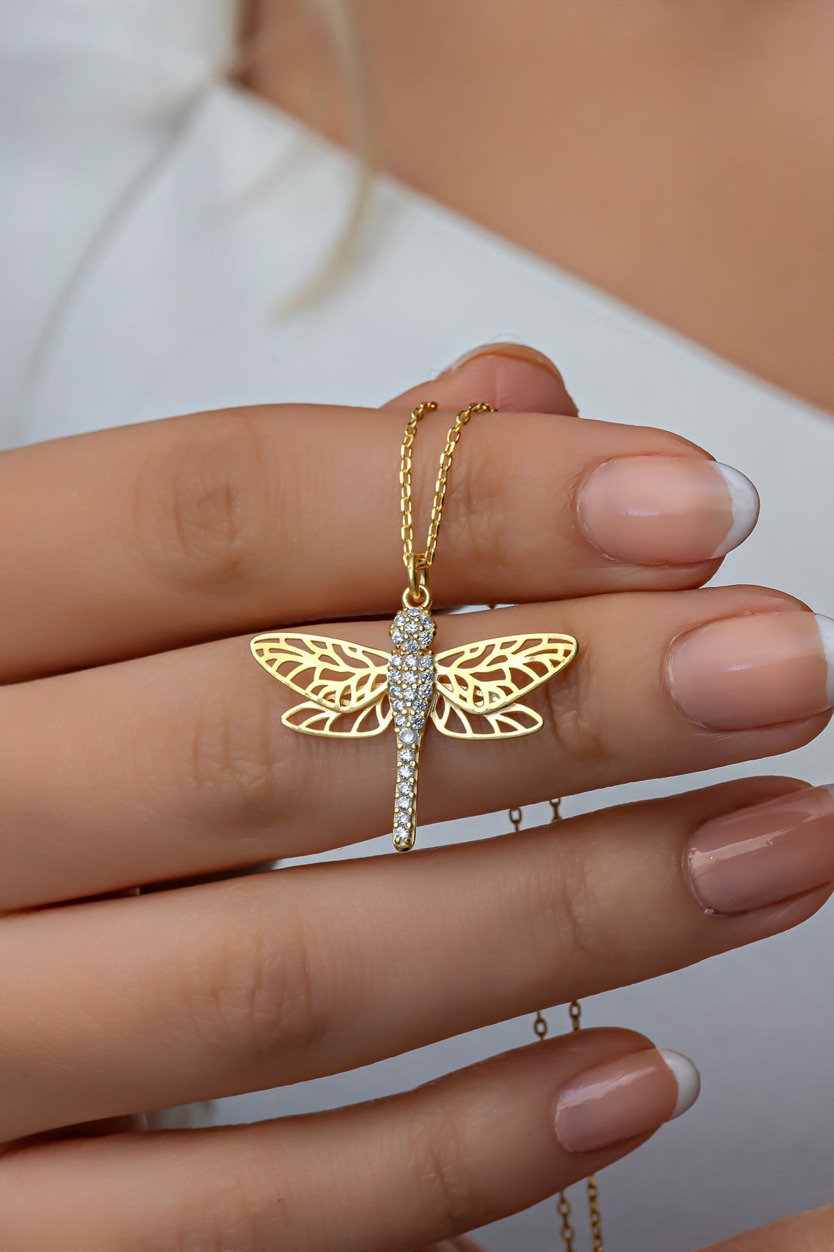 925 Ayar Gümüş Zirkon Taşlı Gold Yusufcuk Kolye