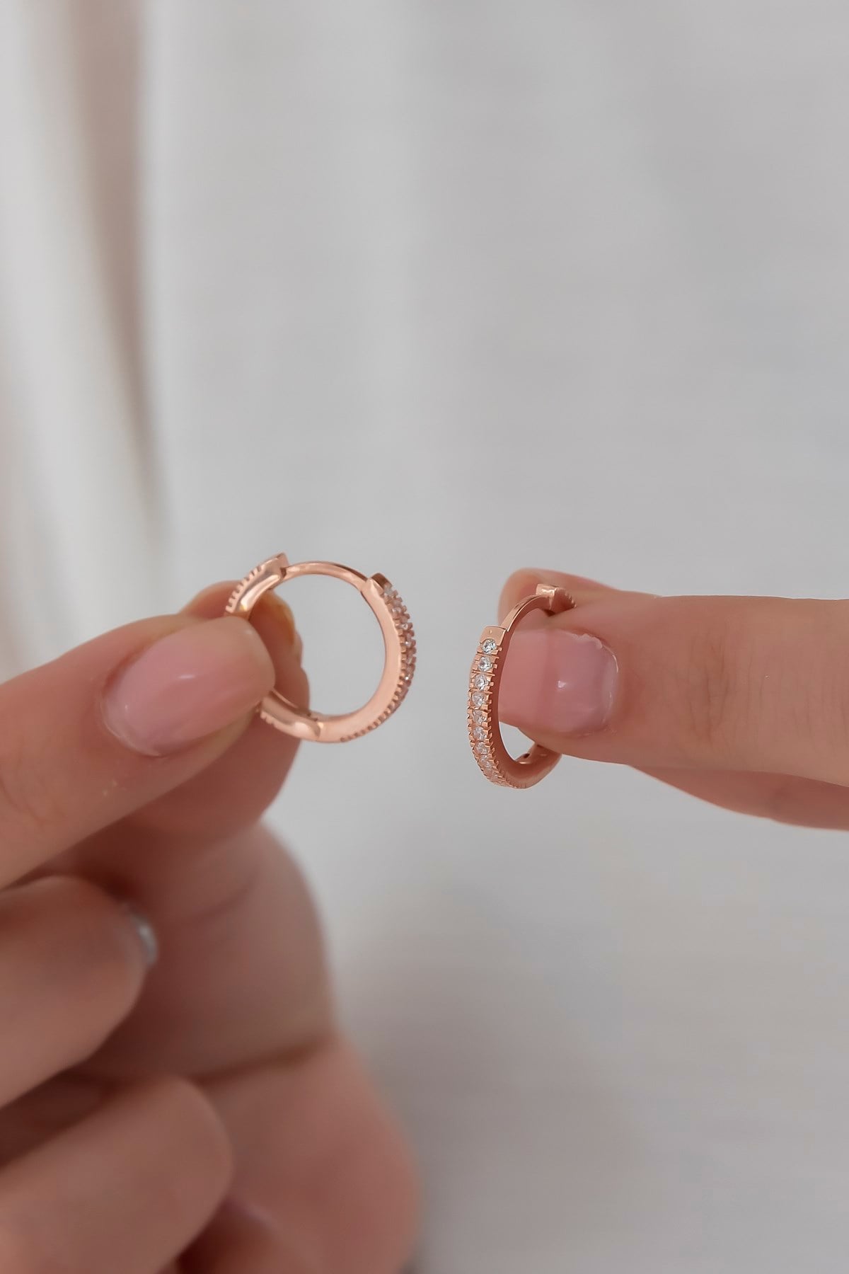 925 Ayar Rose Tamtur Küpe Kadın Gümüş Küpe