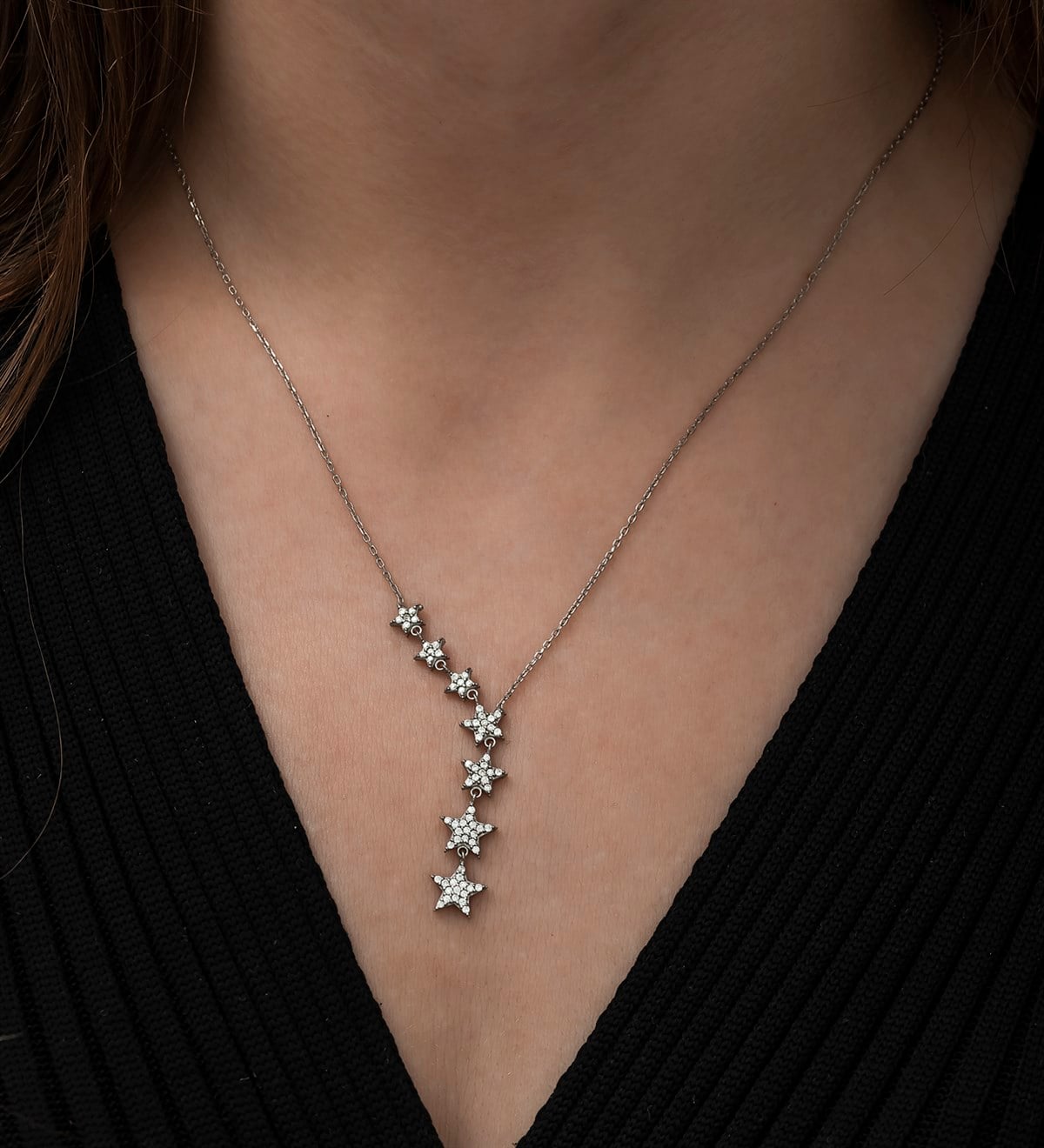 925 Ayar Samanyolu Yıldız Kolye Kadın Gümüş Kolye