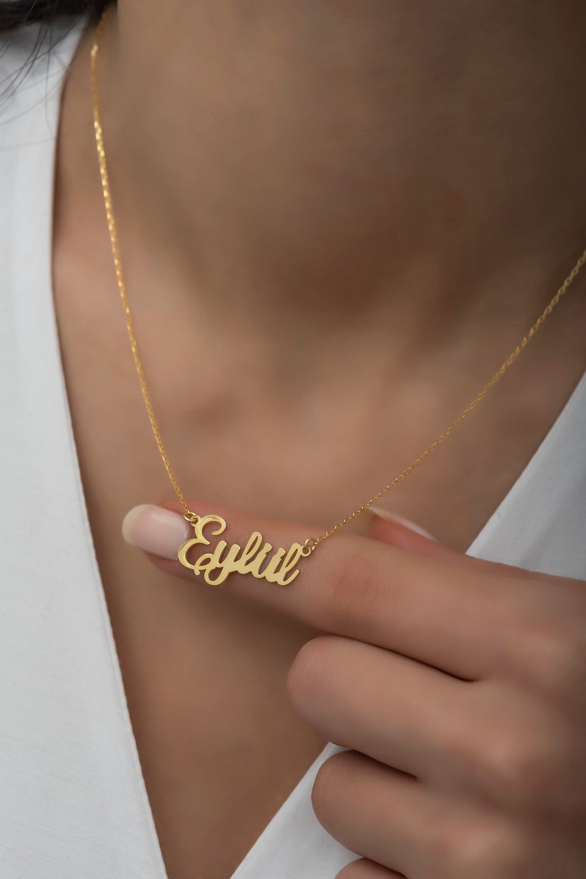 Kişiye Özel 925 Ayar Gümüş İsim Kolye