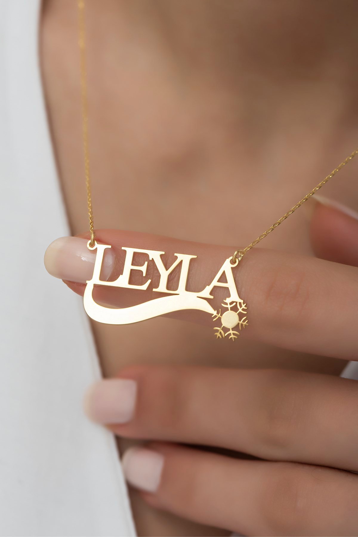 Kişiye Özel İsimli Kartanesi Detay Gümüş İsim Kolye