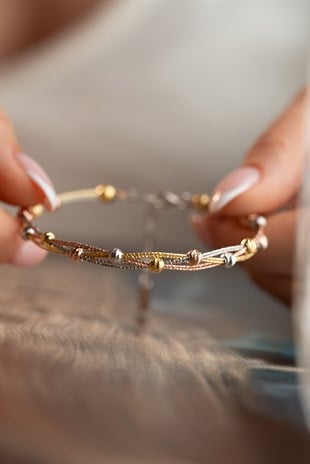 925 Ayar Gümüş 3 Sıra Dorika Toplu Kelepçe Model Bileklik