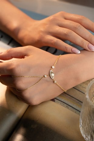 925 Ayar Gümüş Gold Kaplama Gezegen Model Şahmeran Bileklik 
