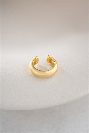 925 Ayar Gümüş Gold Kaplama Sade Tasarım Kıkırdak Küpe