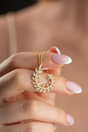 925 Ayar Gümüş Gold Kaplama Sarmaşık Model Kolye