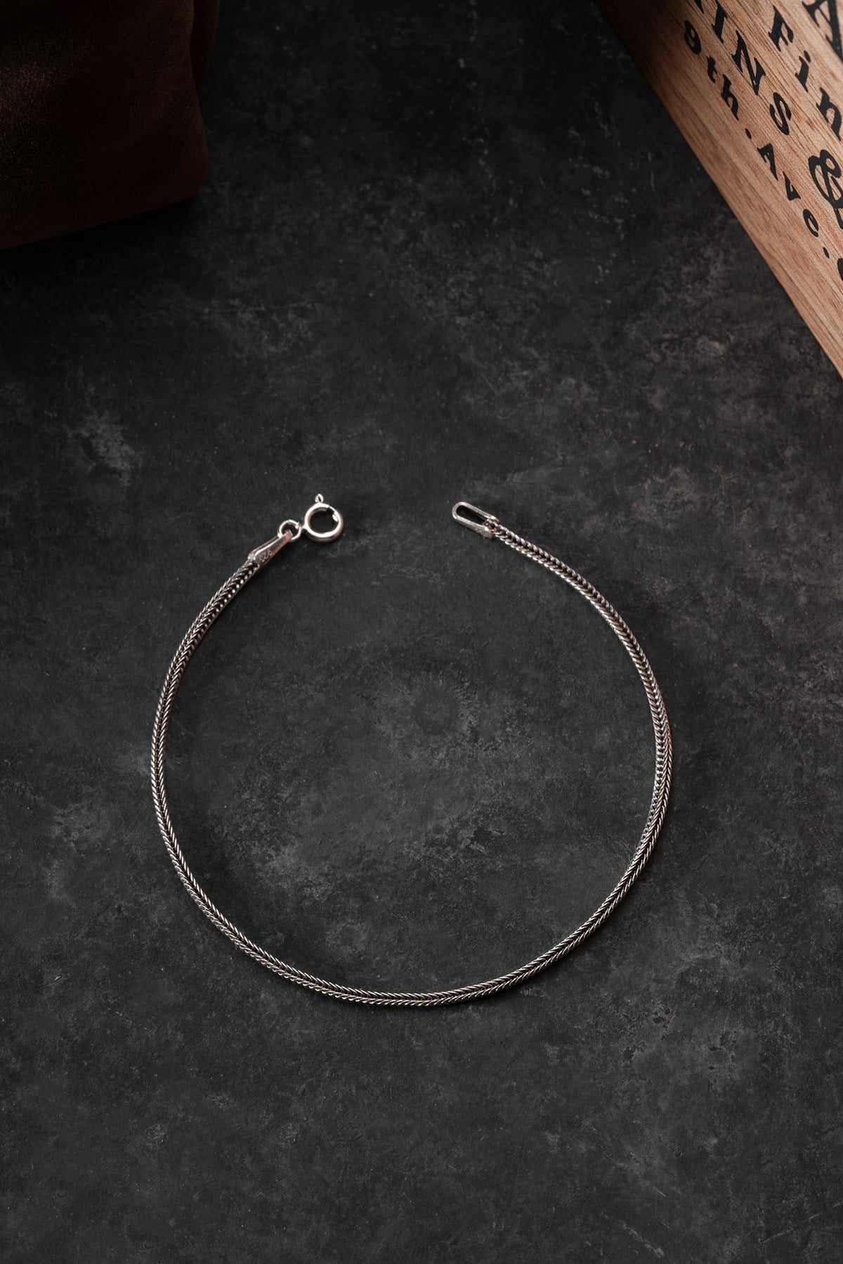 1,50 mm Oksitli Tilki Kuyruğu Model Gümüş Erkek Bileklik