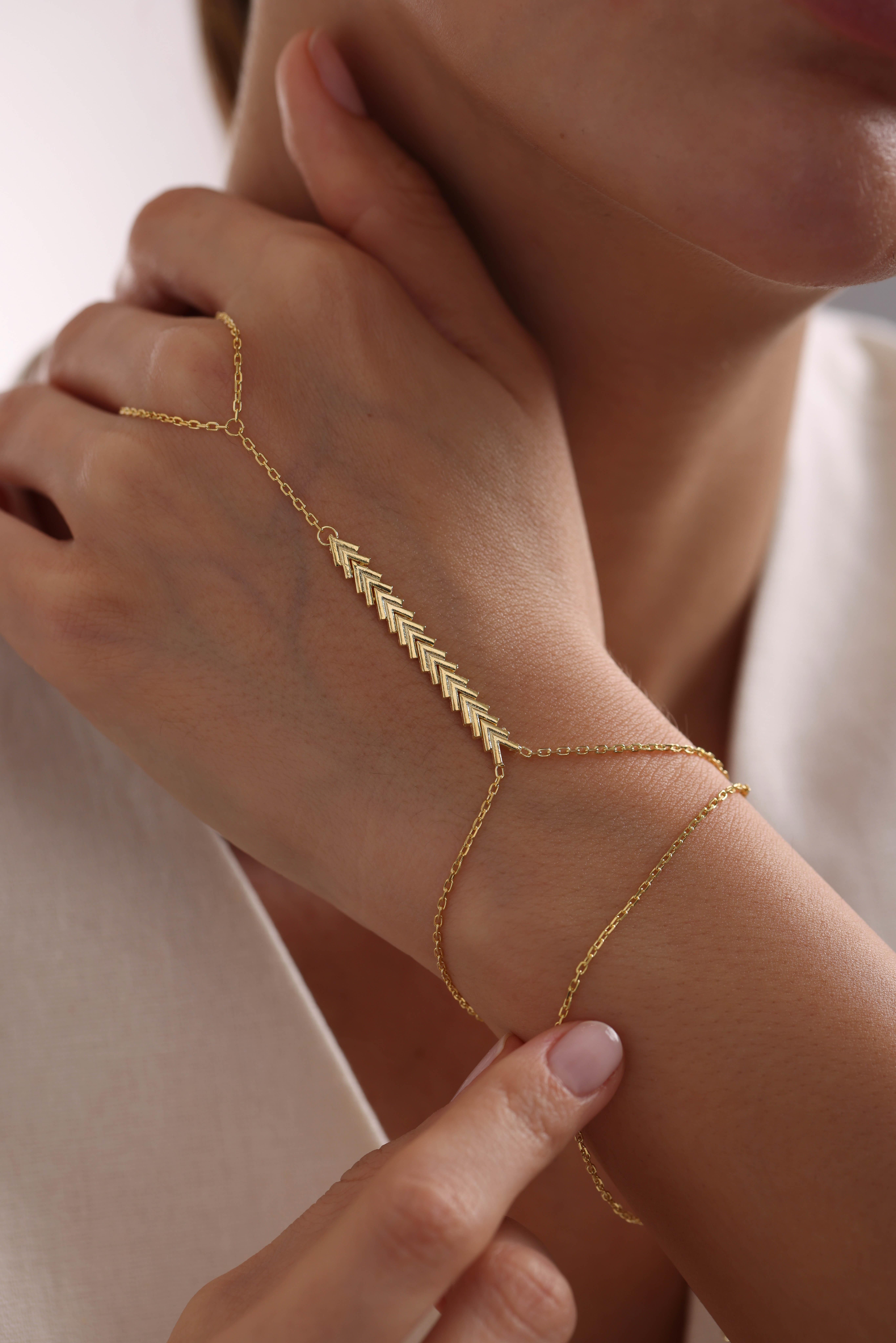 925 Ayar Gümüş Gold Kaplama Balık Sırtı Model Şahmeran Bileklik 