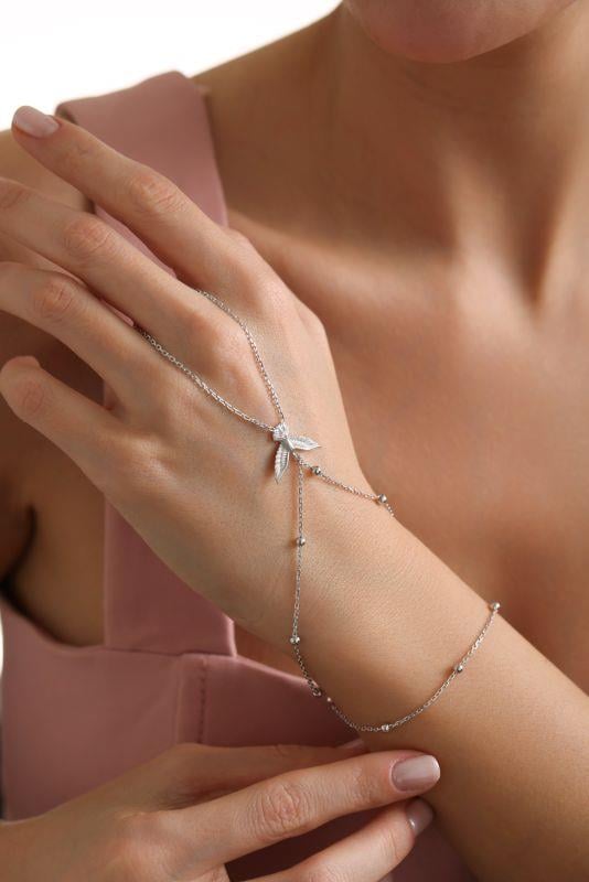 925 Ayar Gümüş Rodyum Kaplama Anka Kuşu Model Şahmeran Bileklik 