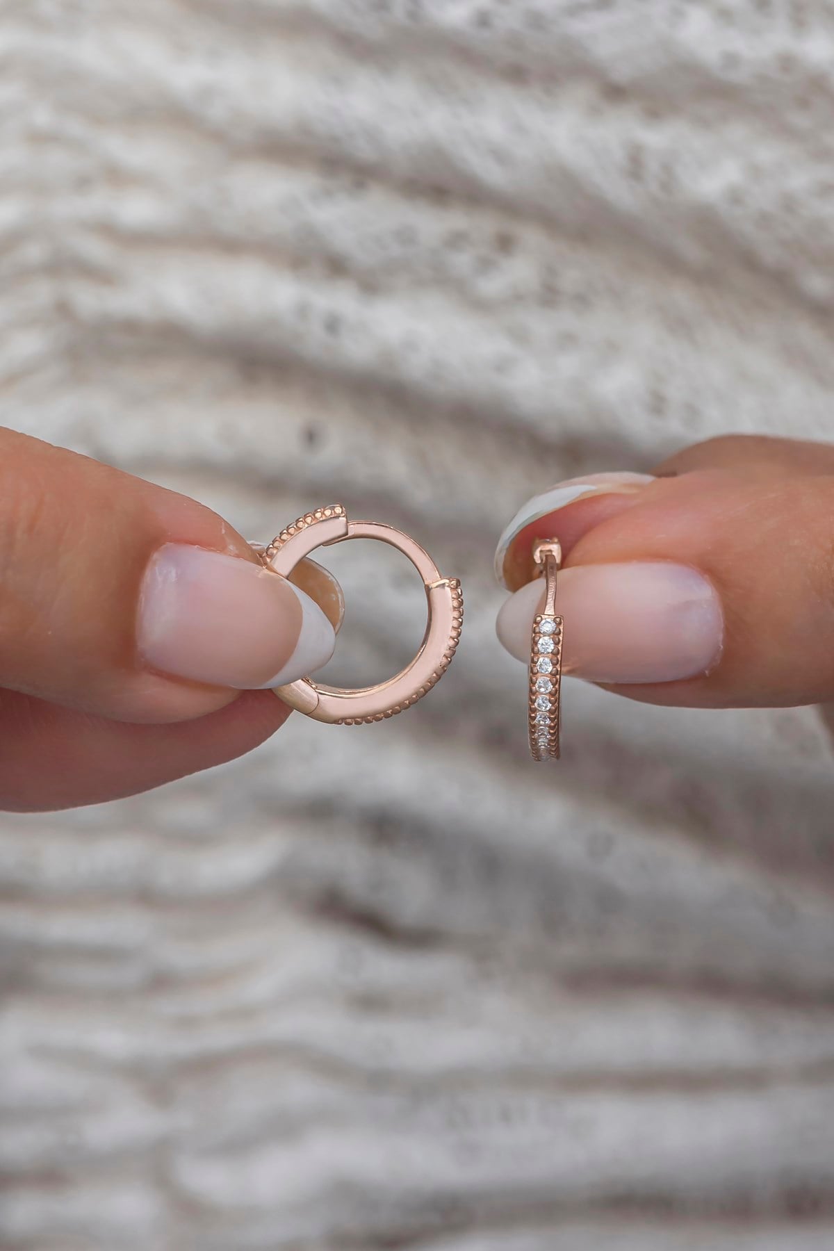 925 Ayar Gümüş Rose 15 mm Tamtur Halka Küpe