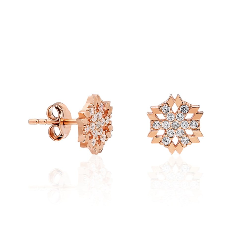 925 Ayar Minik Kartanesi Küpe Kadın Gümüş Küpe 