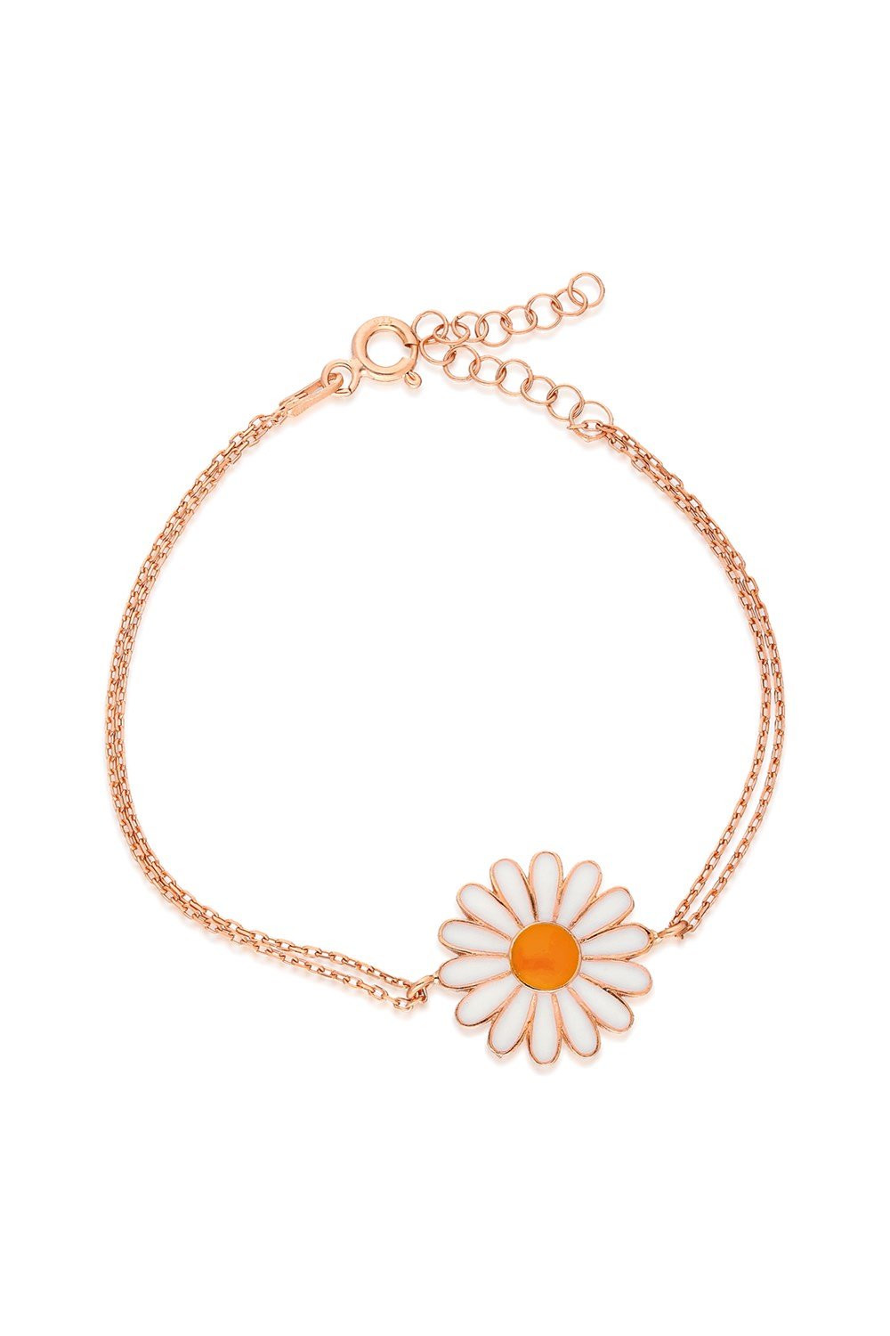 925 Ayar Rose Papatya Bileklik Kadın Gümüş Bileklik 