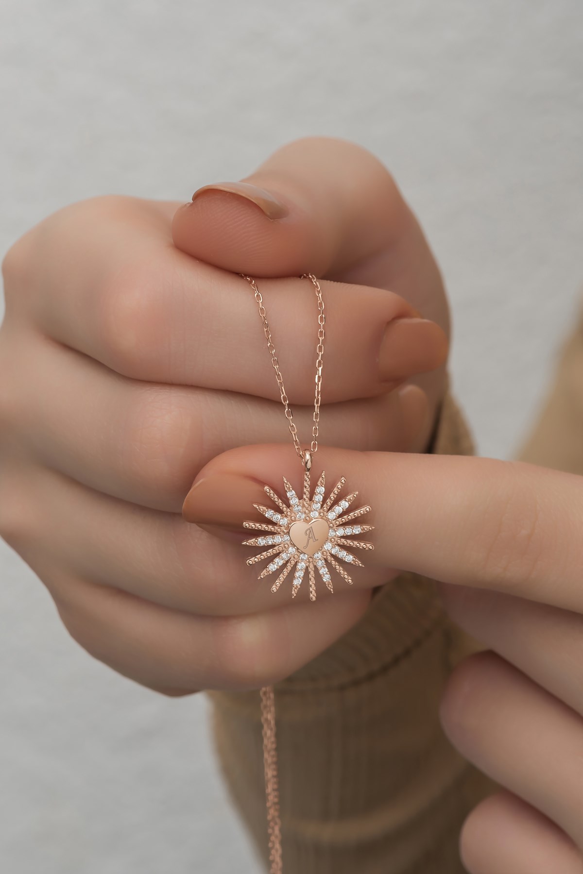 Kişiye Özel 925 Ayar Gümüş Kalpli Kuzey Yıldızı Kolye