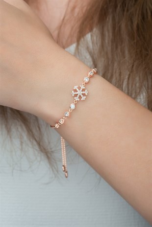 925 Ayar Asansörlü Rose Kartanesi Bileklik Kadın Gümüş Bileklik