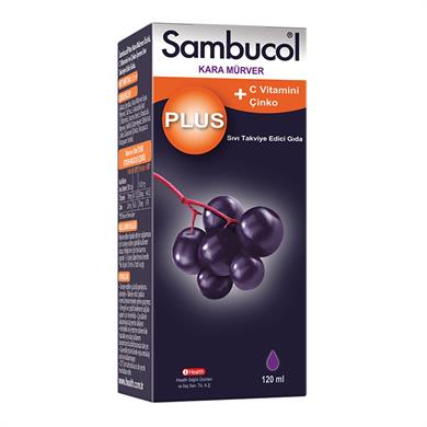 Sambucol Plus Kara Mürver, C Vitamini ve Çinko İçeren Sıvı Takviye Edici Gıda