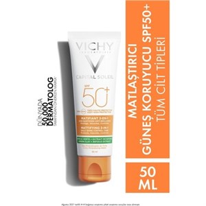 Vichy Capital Soleil SPF 50+ Matlaştırıcı Yüz Güneş Kremi 50 ml