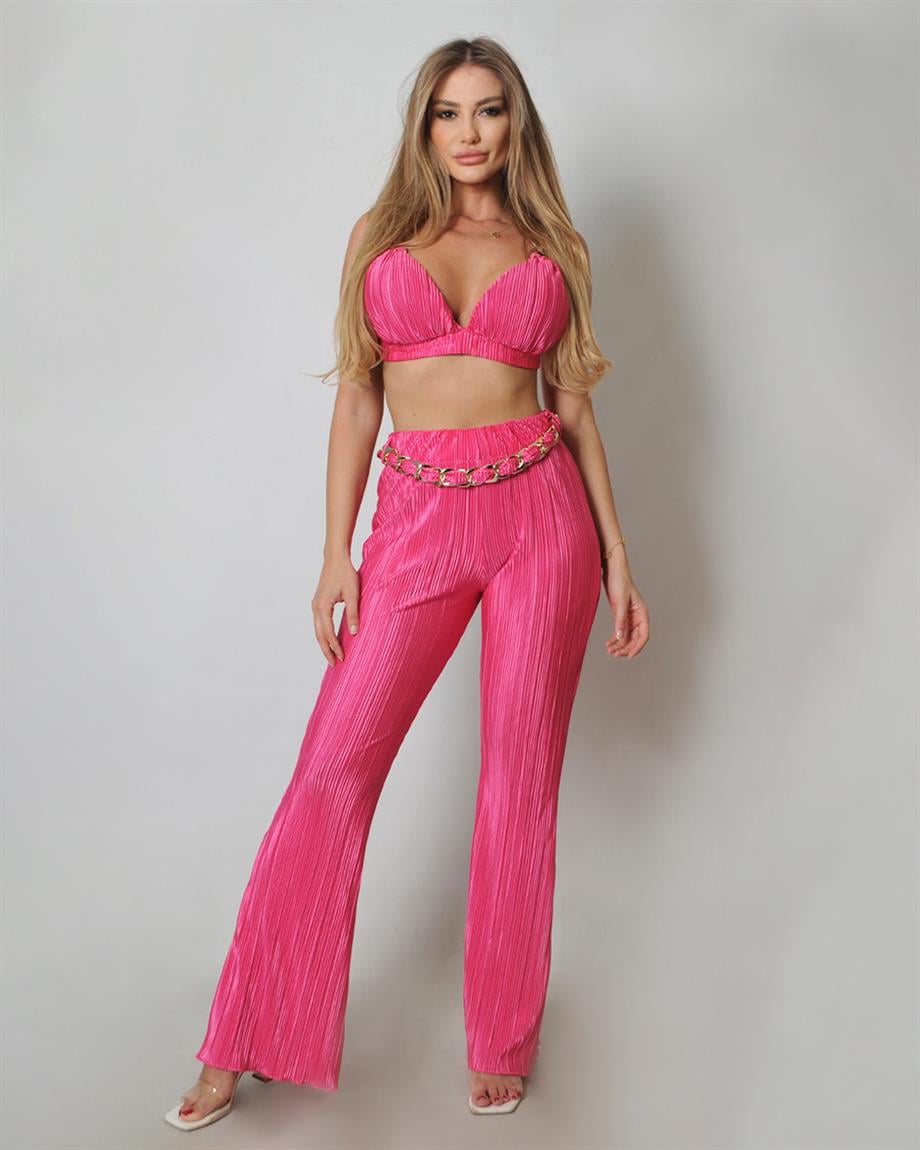 Pembe Büstiyer Pantolon Pilise Takım 