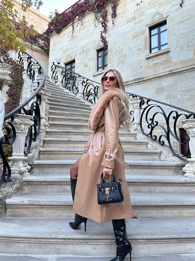 Camel  Uzun Kroko Kürk Kaban