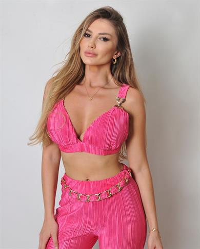 Pembe Büstiyer Pantolon Pilise Takım 