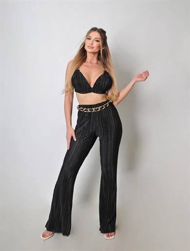 Siyah Büstiyer Pantolon Pilise Takım