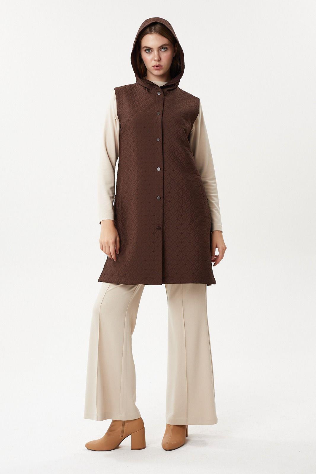 Orhan store yelek kapitone kahve 