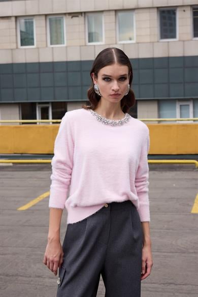 Missemramis Angora mini kazak pembe
