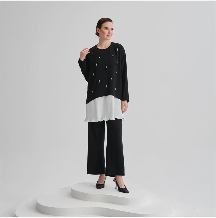Almarwah Black taşlı takim