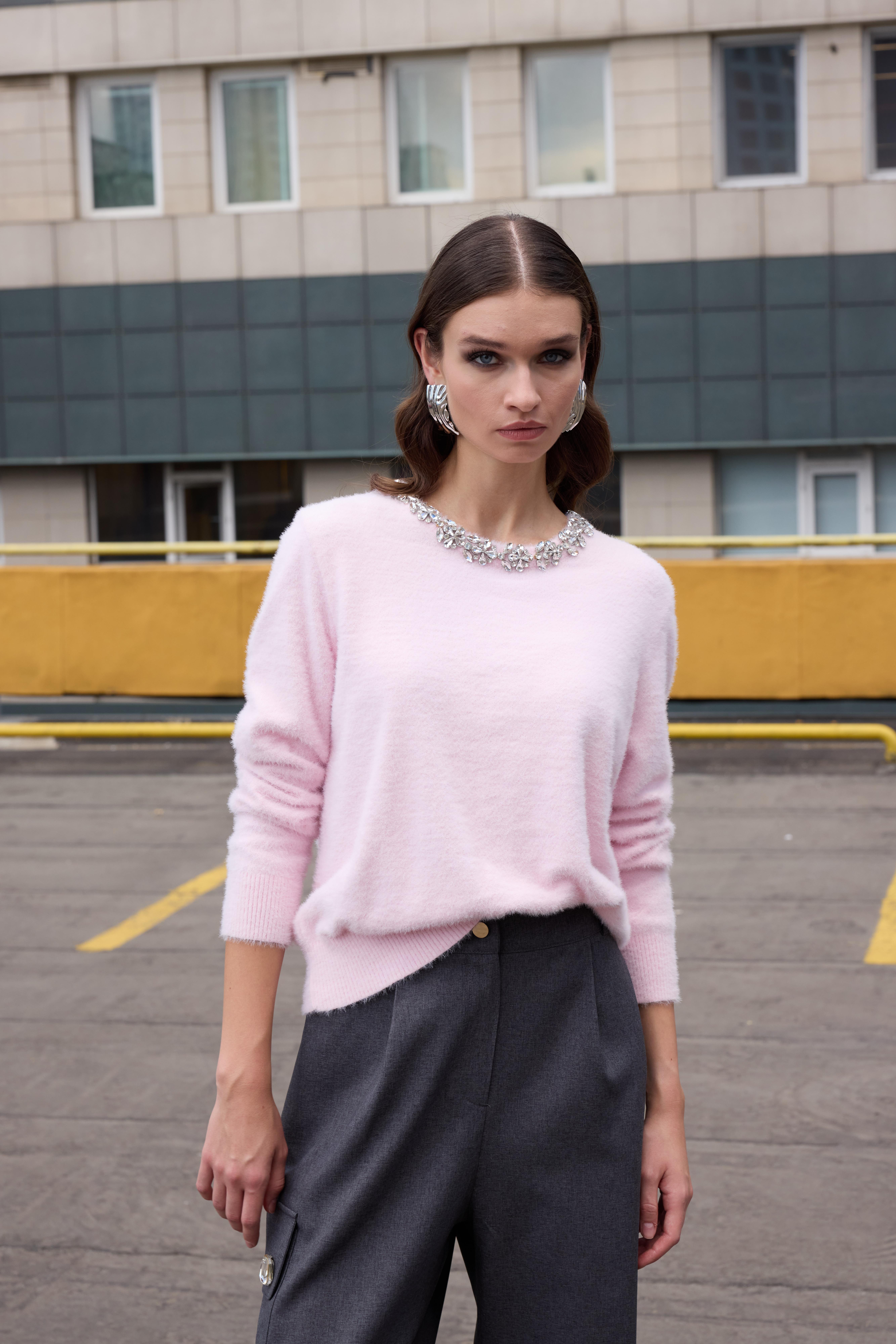 Missemramis Angora mini kazak pembe