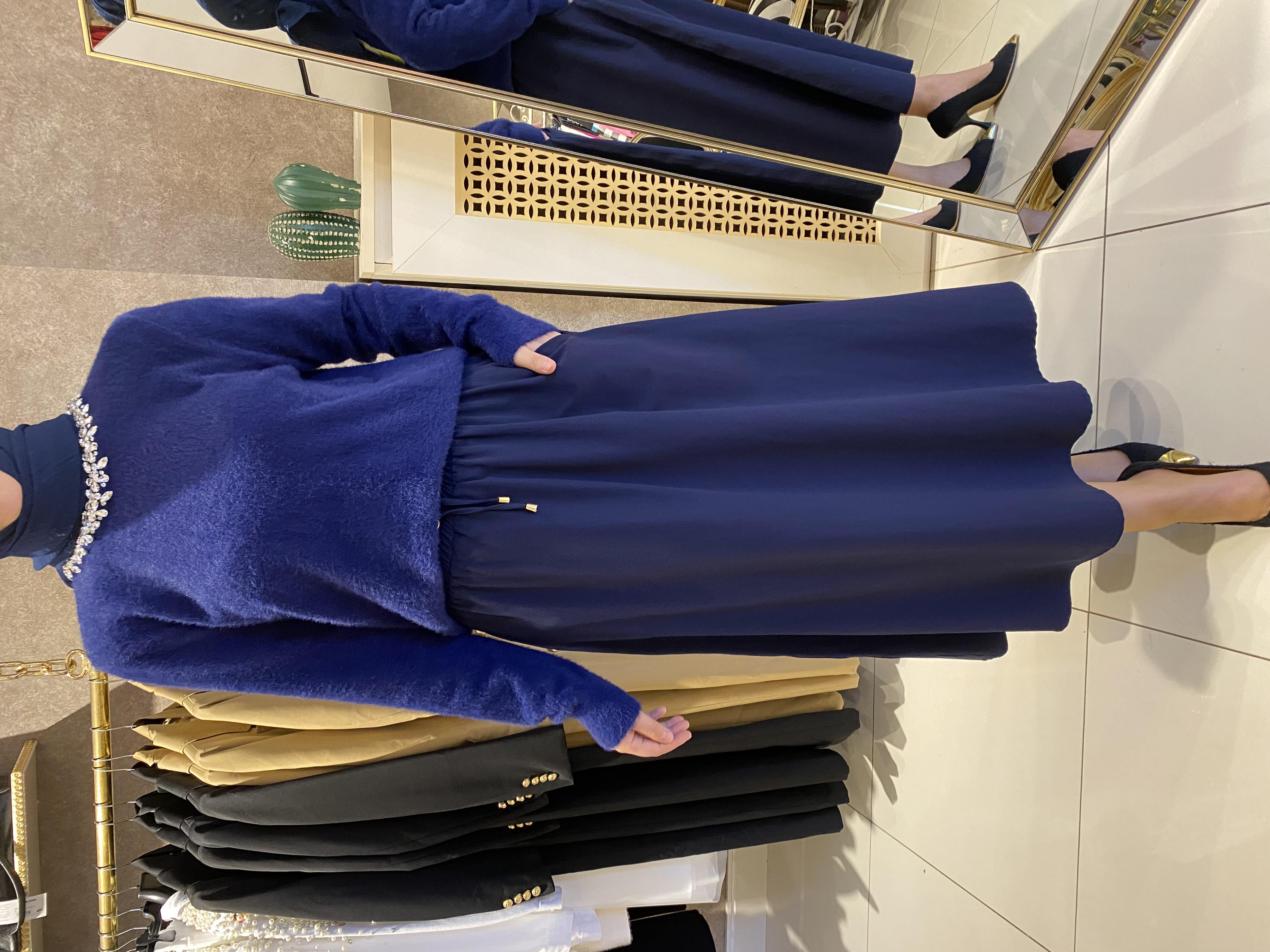 Missemramis angora mini taşlı kazak lacivert 