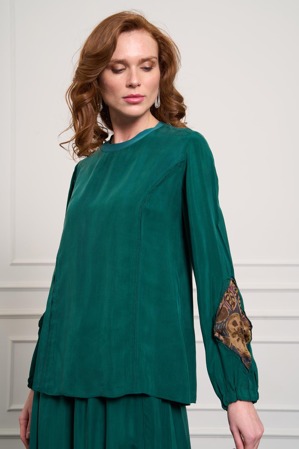 Misswhence patchwork etekli takım yeşil 