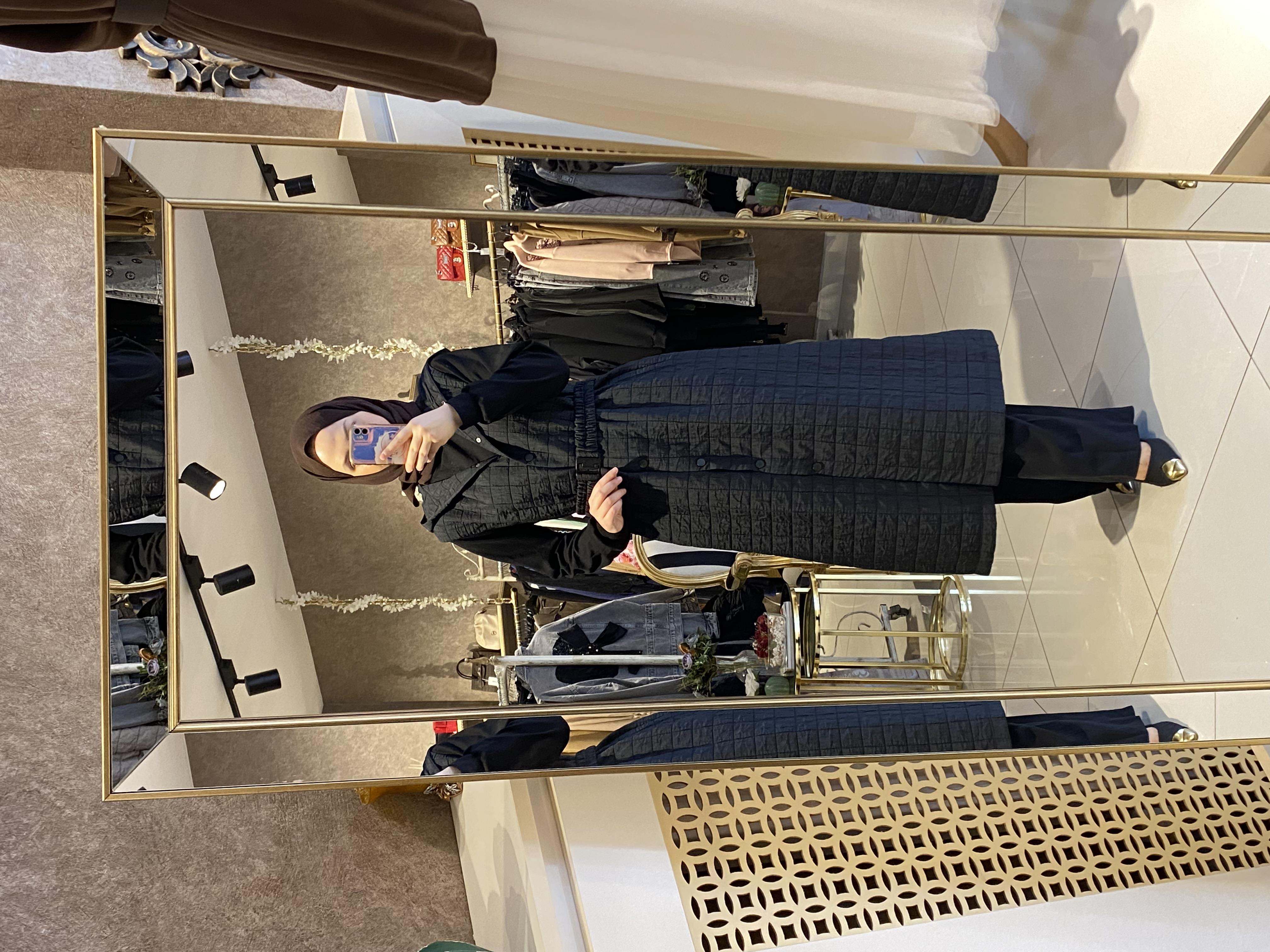 Orhan Store kapitone yelek uzun boy siyah 