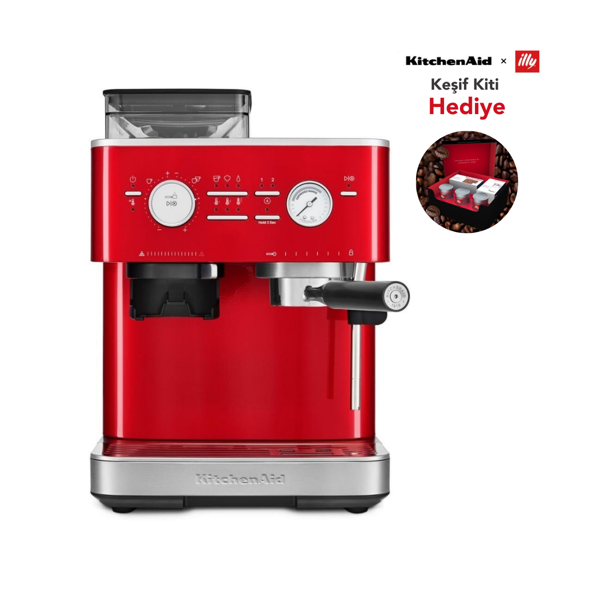 KitchenAid Yarı Otomatik Öğütücülü Espresso Makinesi - 5KES6551