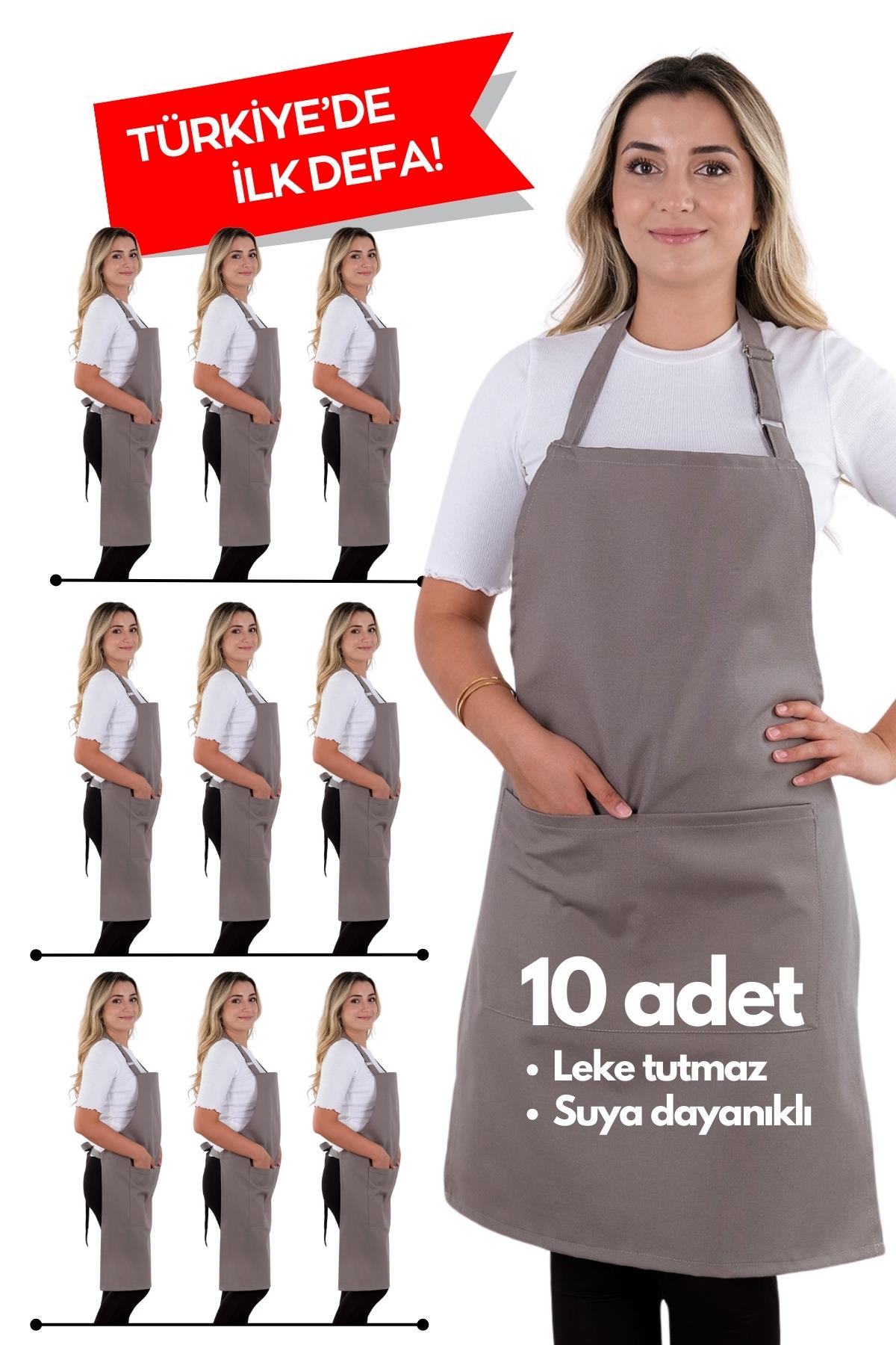 10 Adet Simple ayarlanabilir askılı mutfak önlüğü