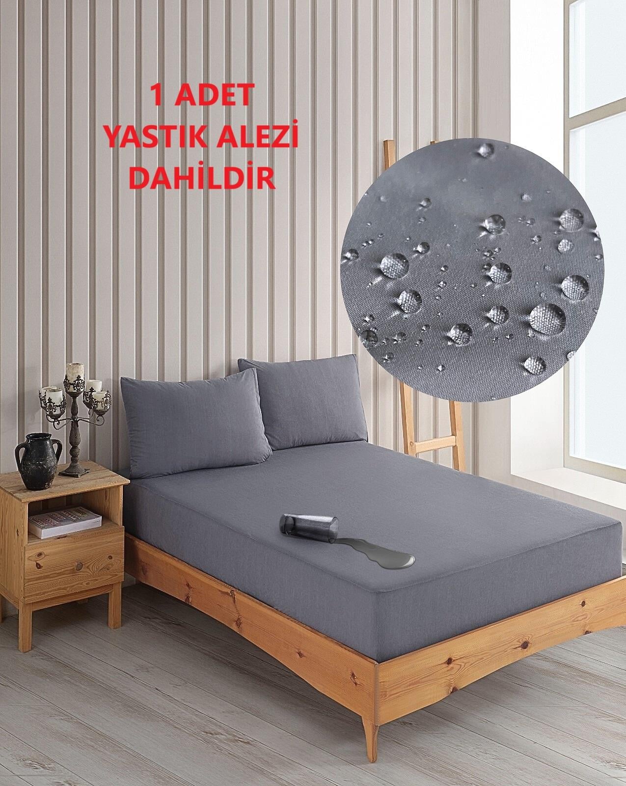 Tek Kişilik Renkli Mikro Set Mikro Fitted Sıvı Geçirmez Yastık Alezi ve Yatak Alezi Seti