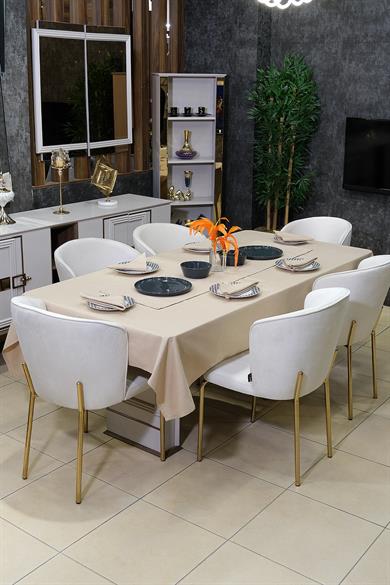 Dream 8 Parça Masa Örtüsü Seti (Salon Masa Örtüsü, Runner, 6'lı Peçete)