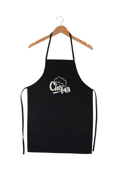 Siyah Chef Leke Tutmaz Kumaş Mutfak Önlüğü